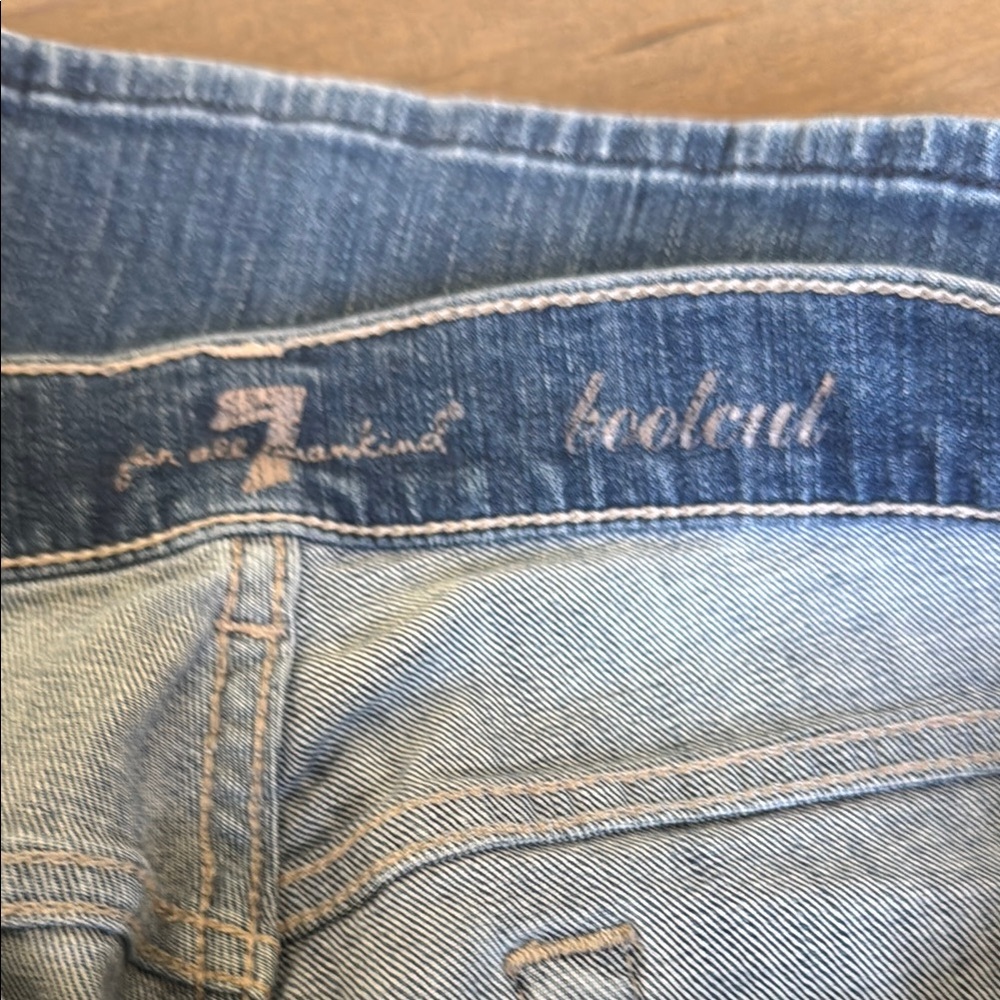7 For All Mankind Blue Boot Cut Jeans - Picture 3 of 8